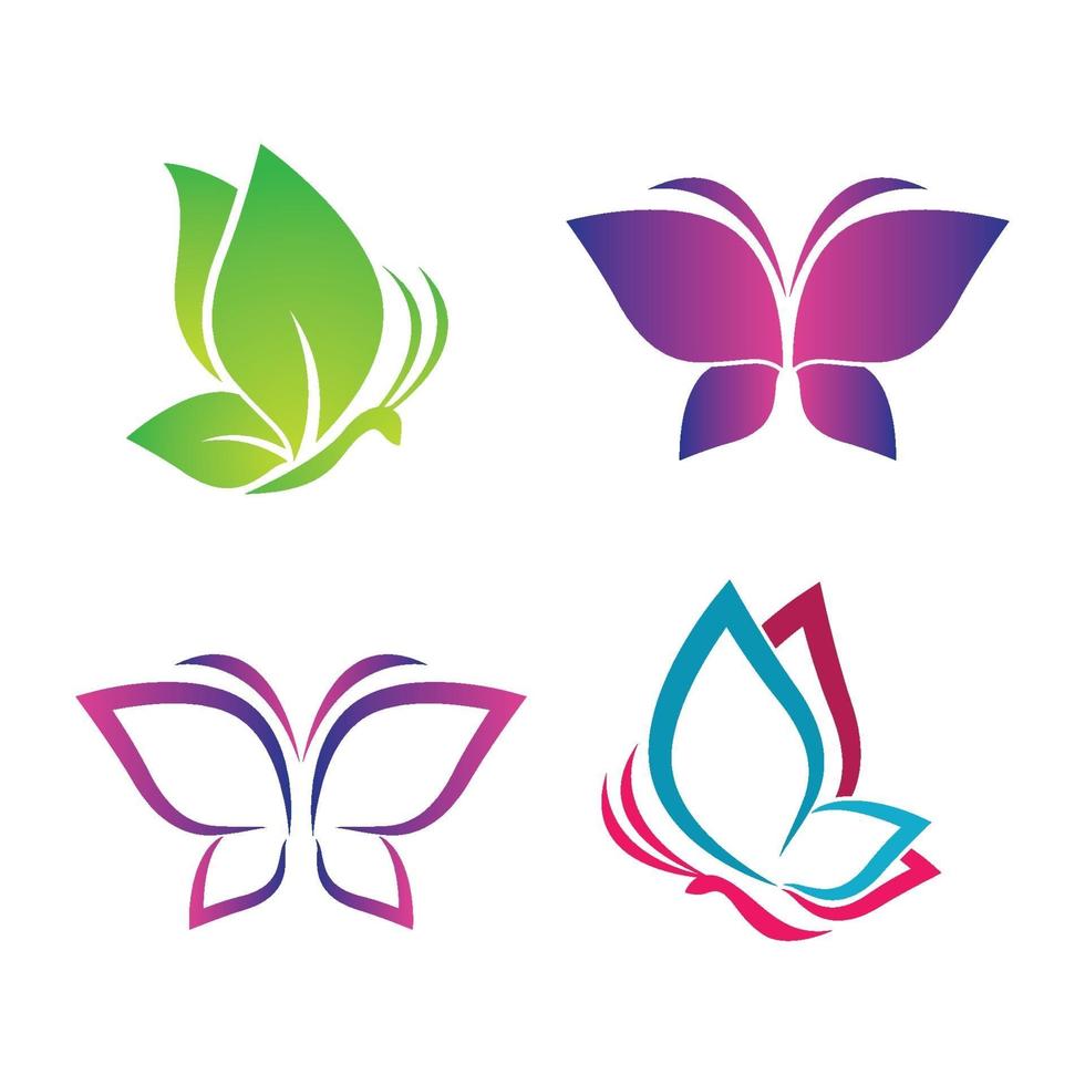 imágenes de logo de mariposa de belleza vector