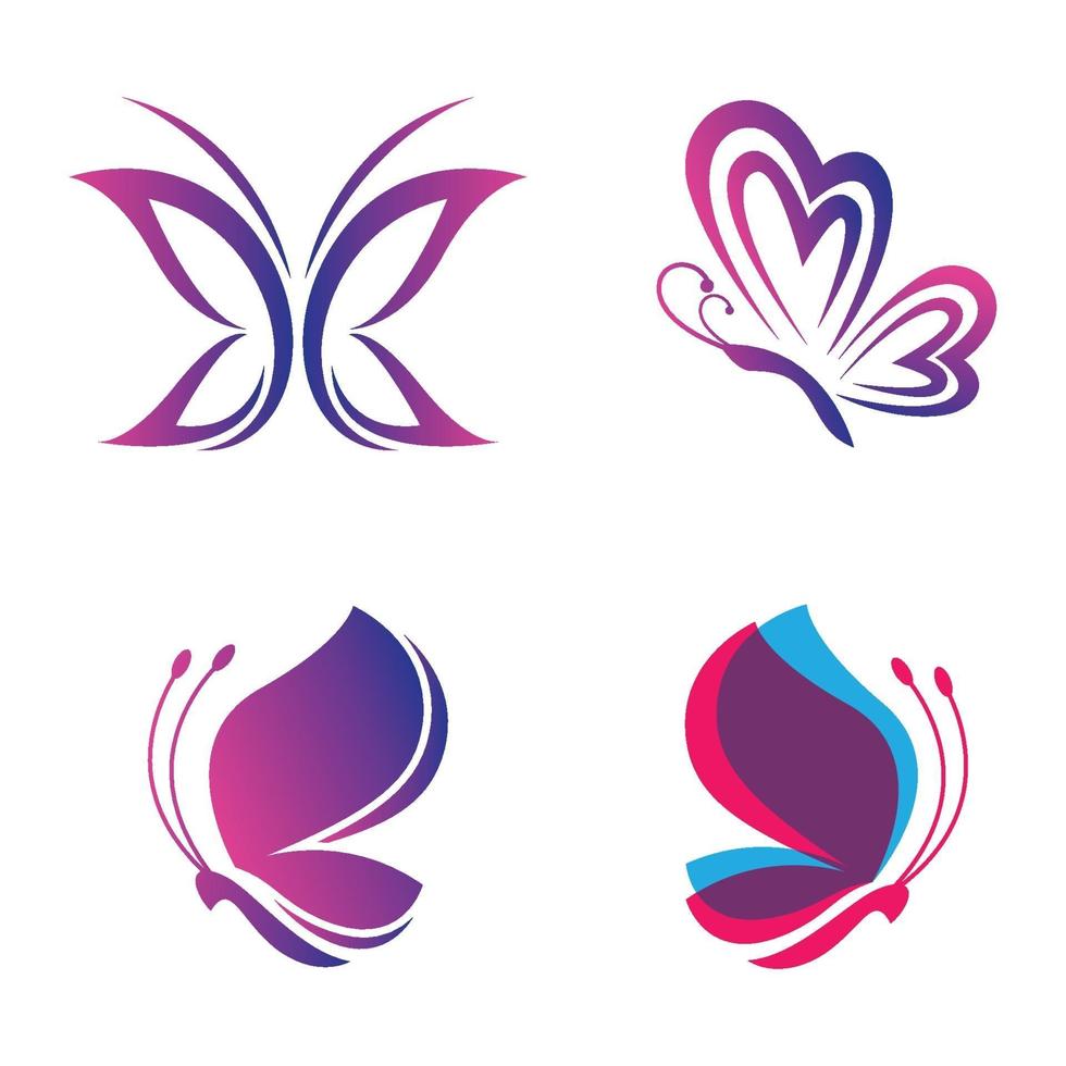 imágenes de logo de mariposa de belleza vector