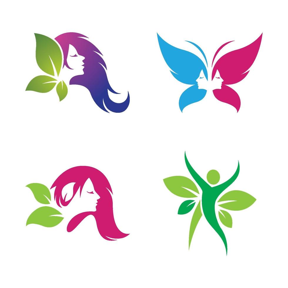 Beauty hair and salon logo vector