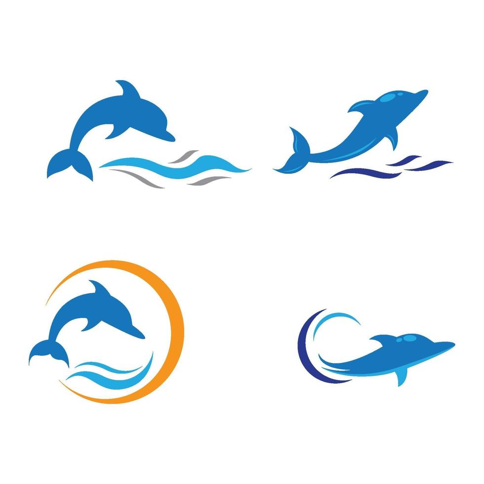 Dolphin logo images vector