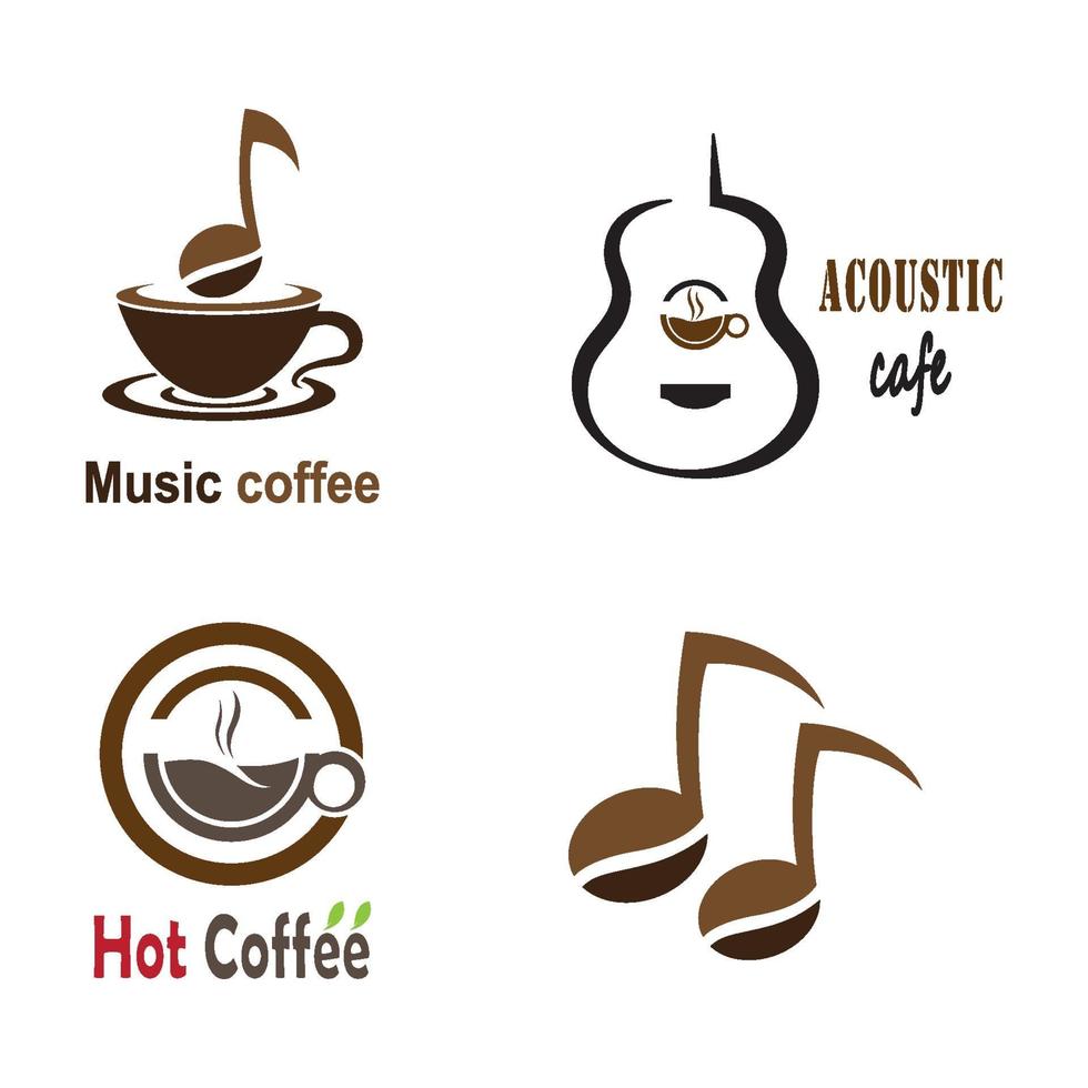 Music coffee logo images vector
