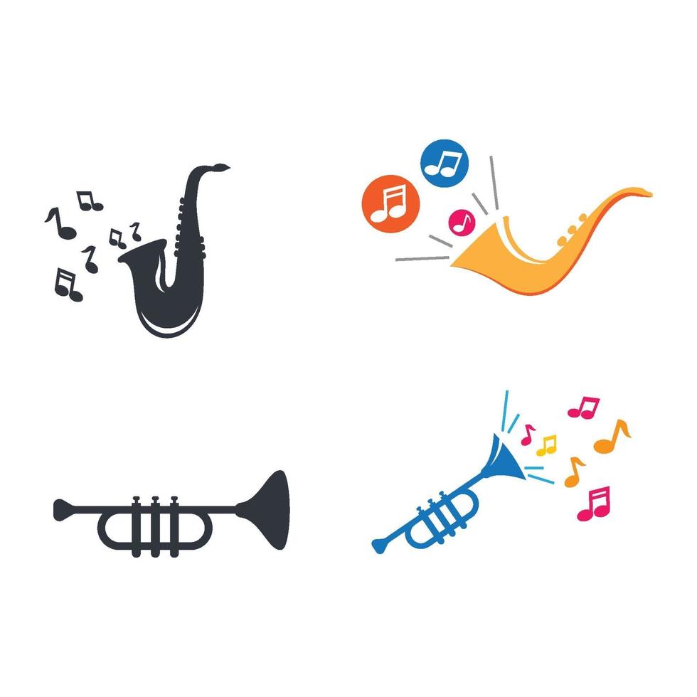 Jazz music logo images illustration vector