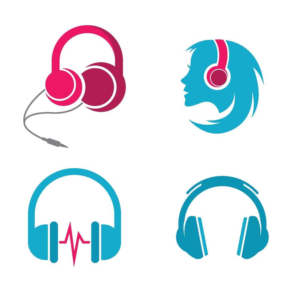 Headphone logo images illustration vector