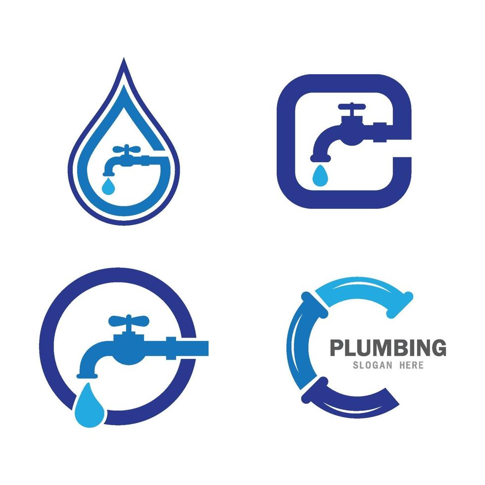 Plumbing logo images vector