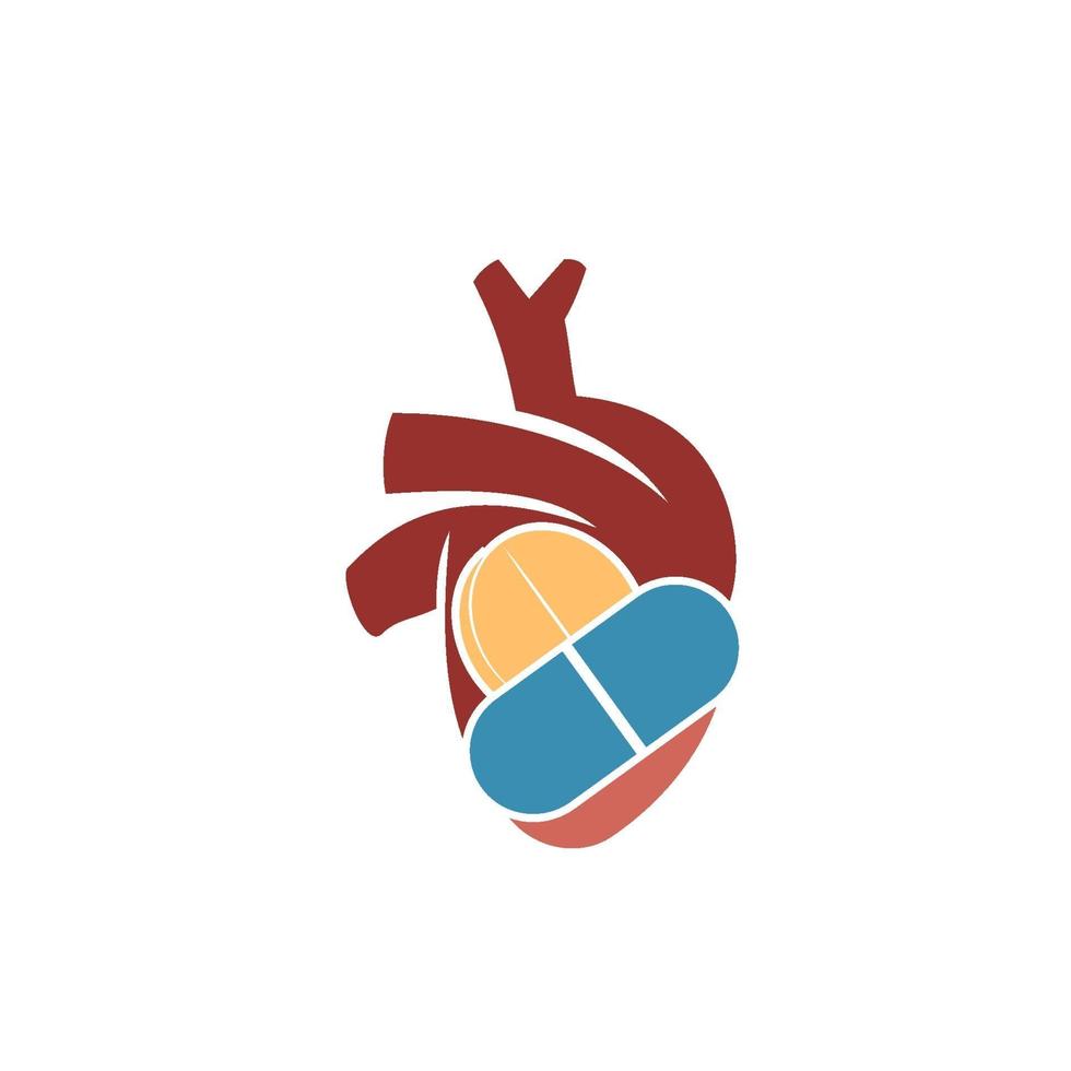 Heart attack risk vector logo icon design Illustration