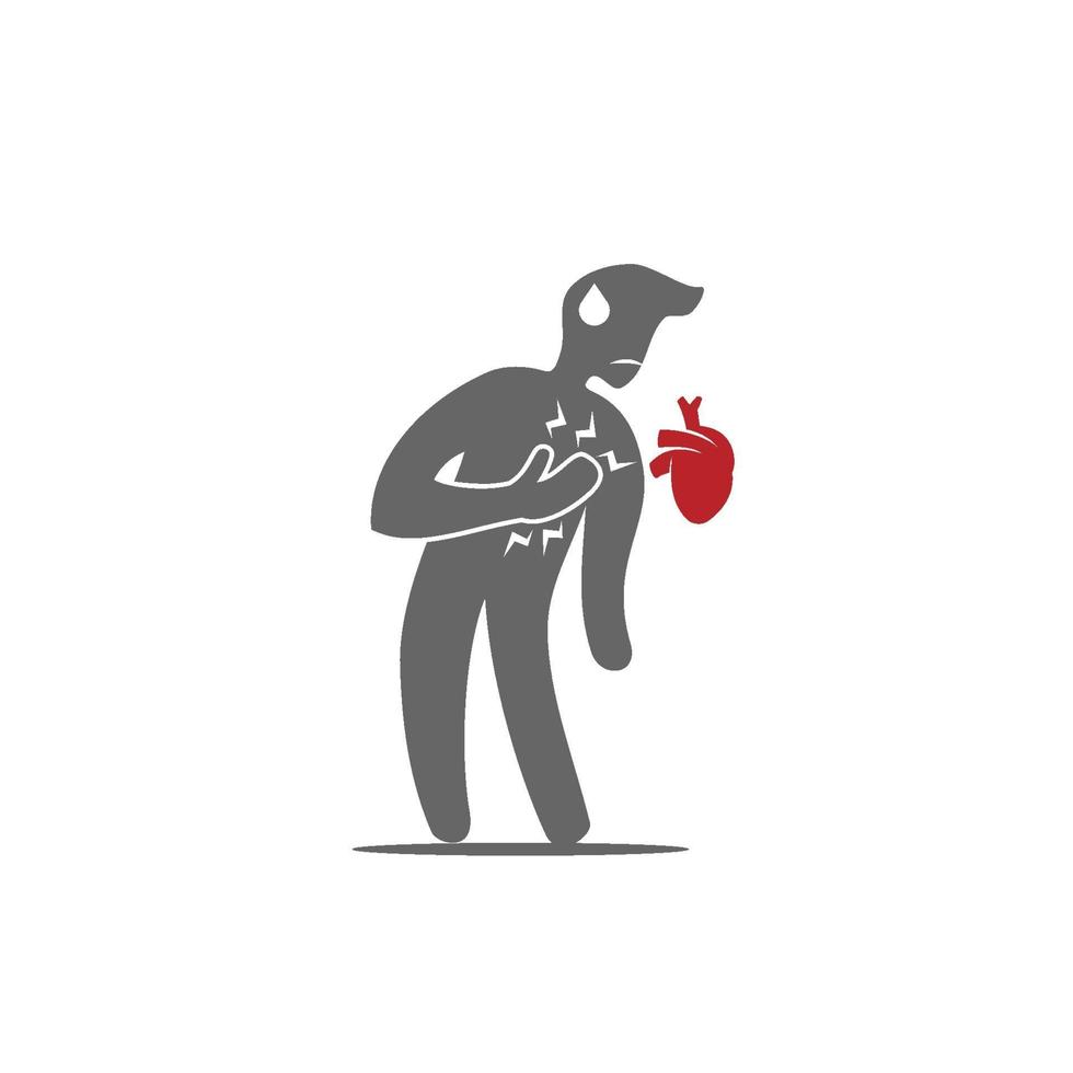 Heart attack risk vector logo icon design Illustration