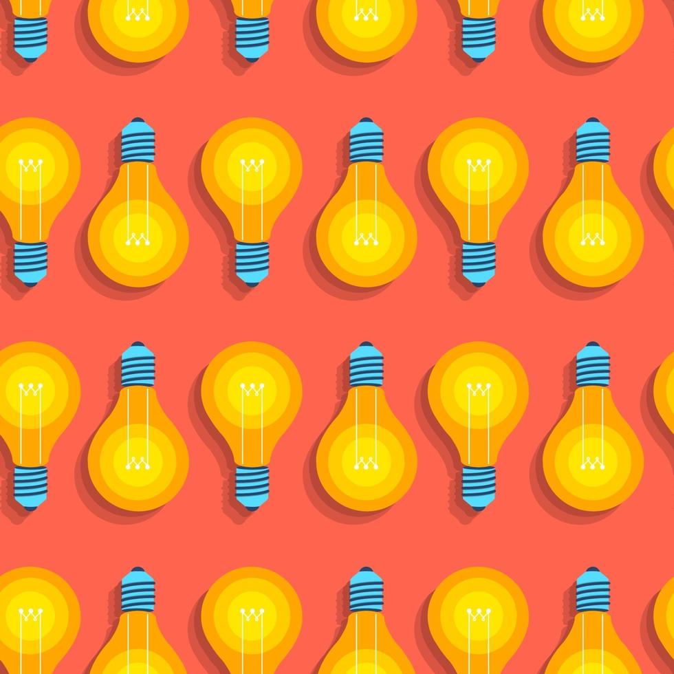 Seamless  background pattern flat design concept idea with light bulb icon. Vector illustrate.