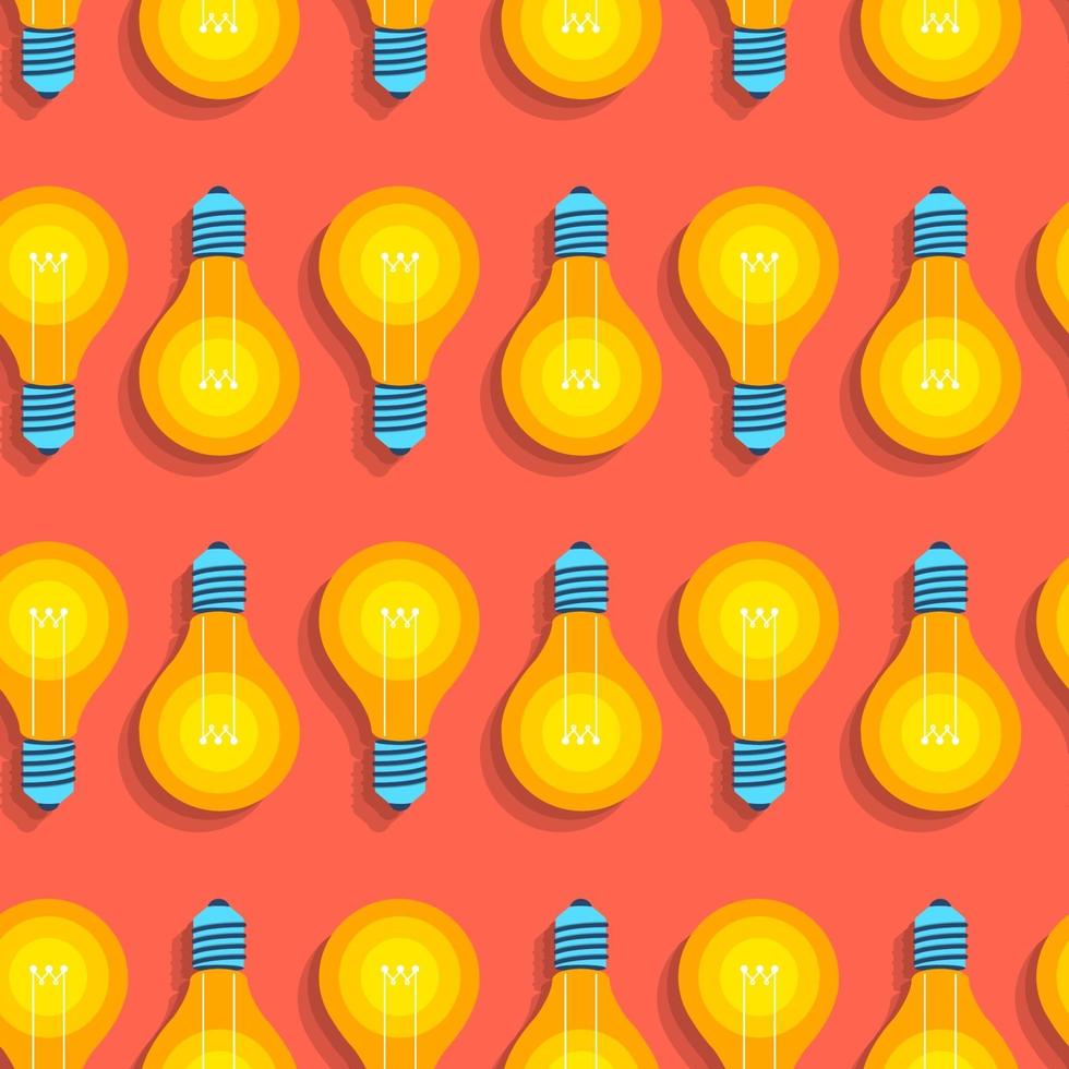 Seamless  background pattern flat design concept idea with light bulb icon. Vector illustrate.