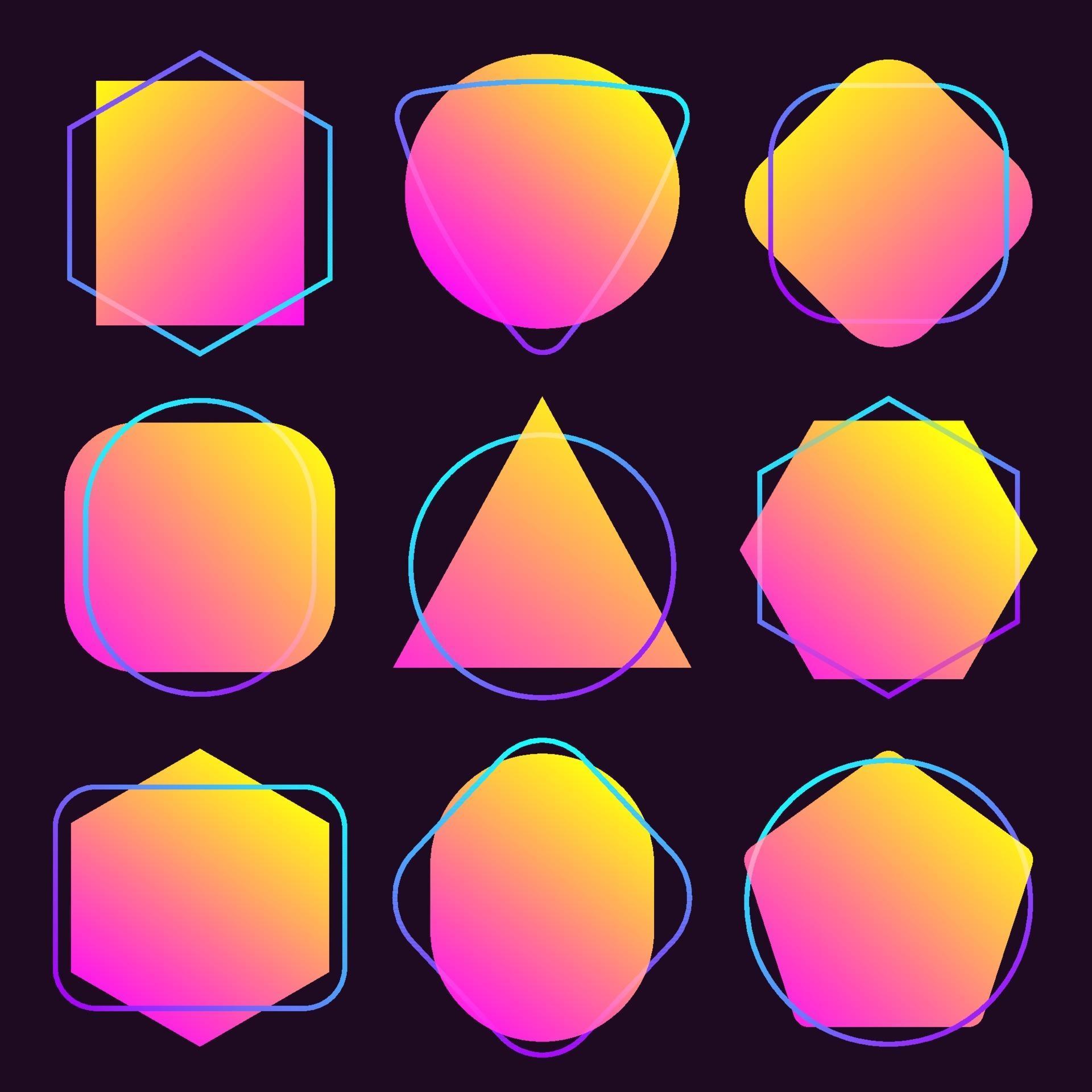 Abstract blur free form shapes color gradient iridescent colors effect
