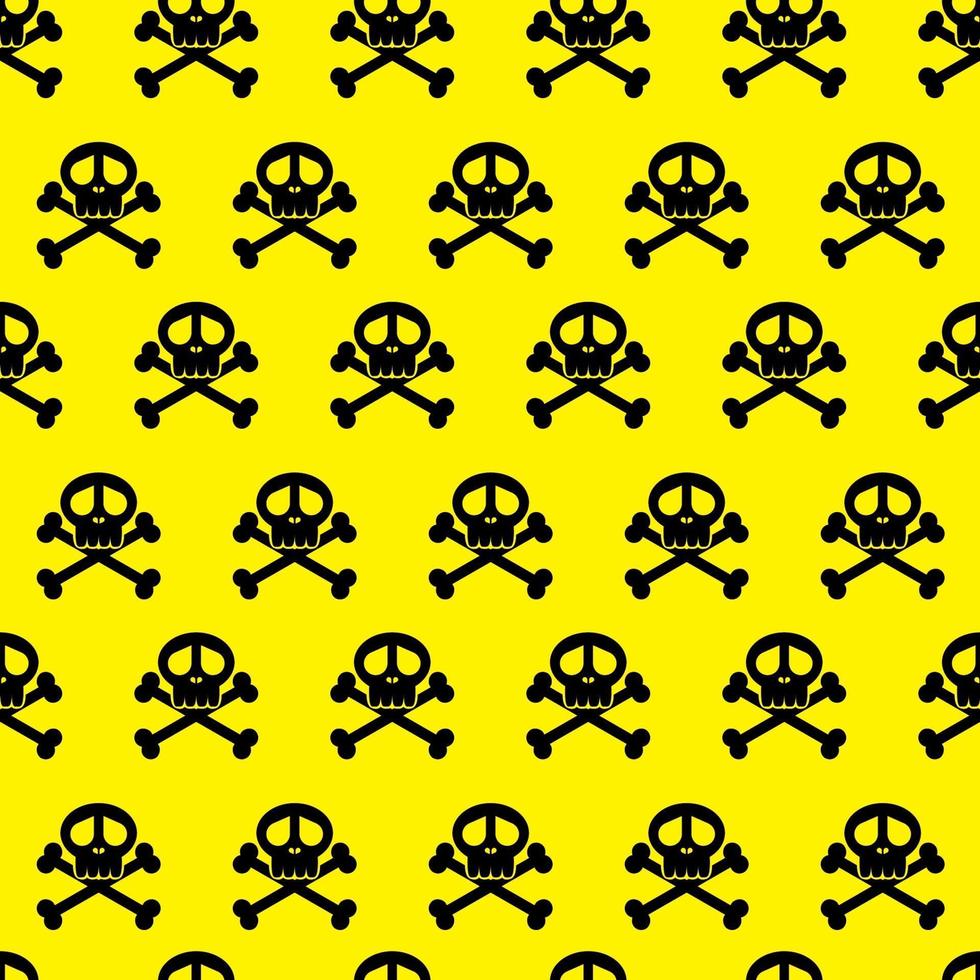 Seamless  background pattern skulls. Danger warning wallpaper. Vector illustrate.