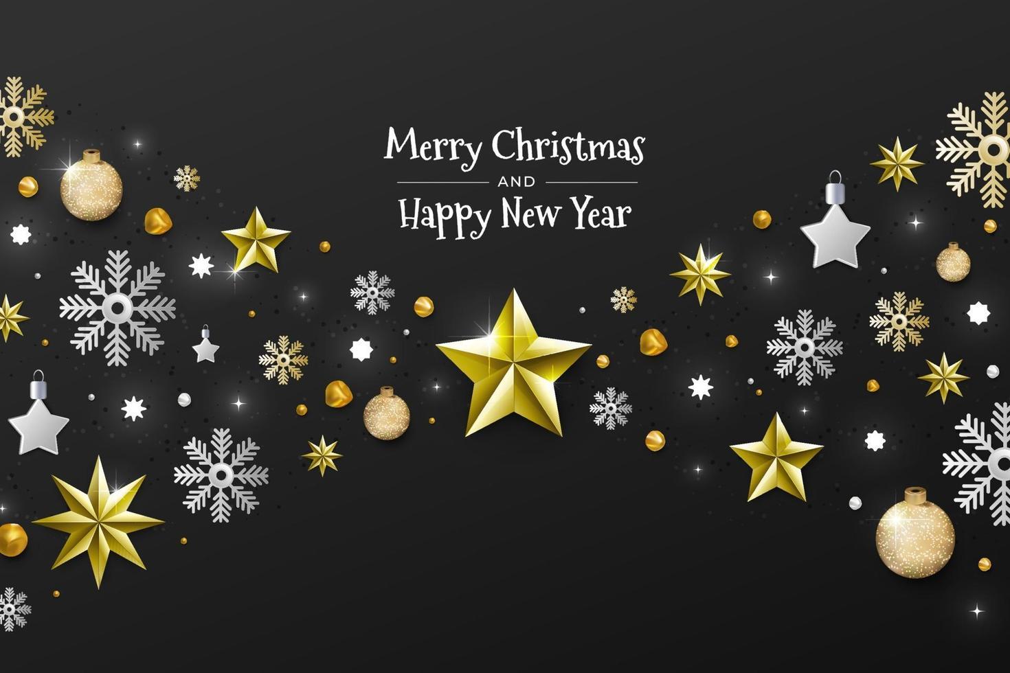 Xmas and happy new year vector