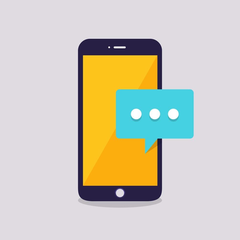 Flat design concept message and chat. Present by icon text message. Vector illustrate