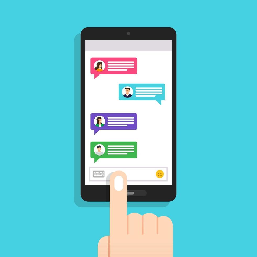 Flat design concept message and chat. Present by icon text message. Vector illustrate