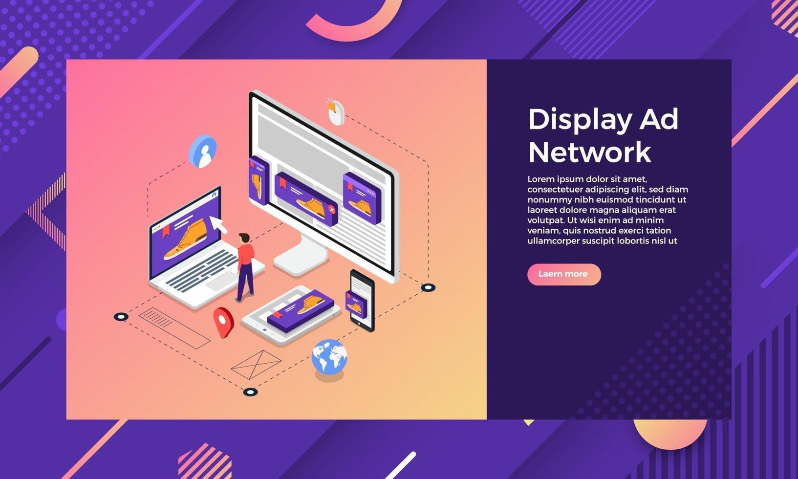 Display ad network web design vector