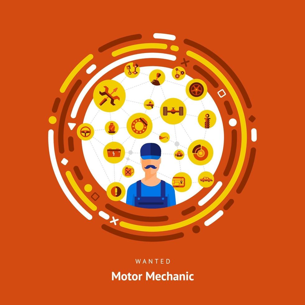 Motor mechanic man vector