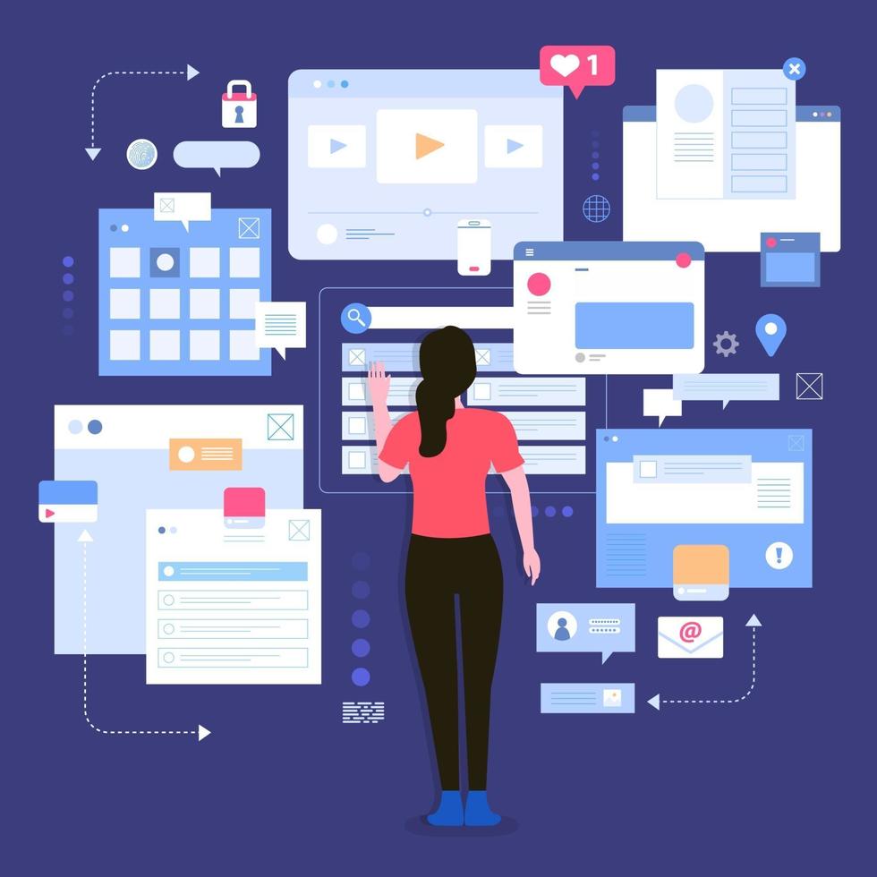 Social media monitor tools vector