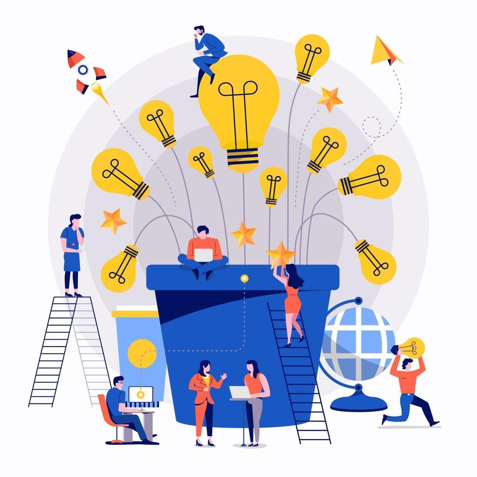 Teamwork creative advertising vector