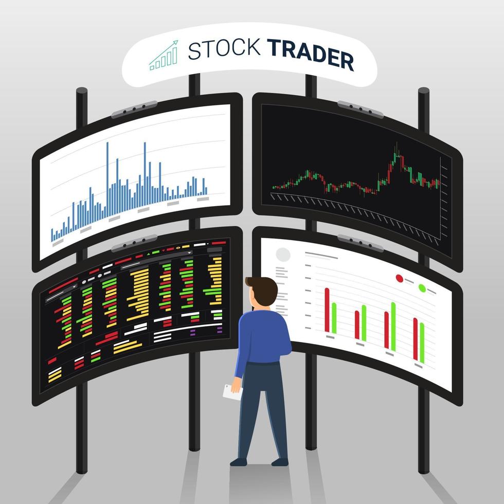 Stock trader exchange vector