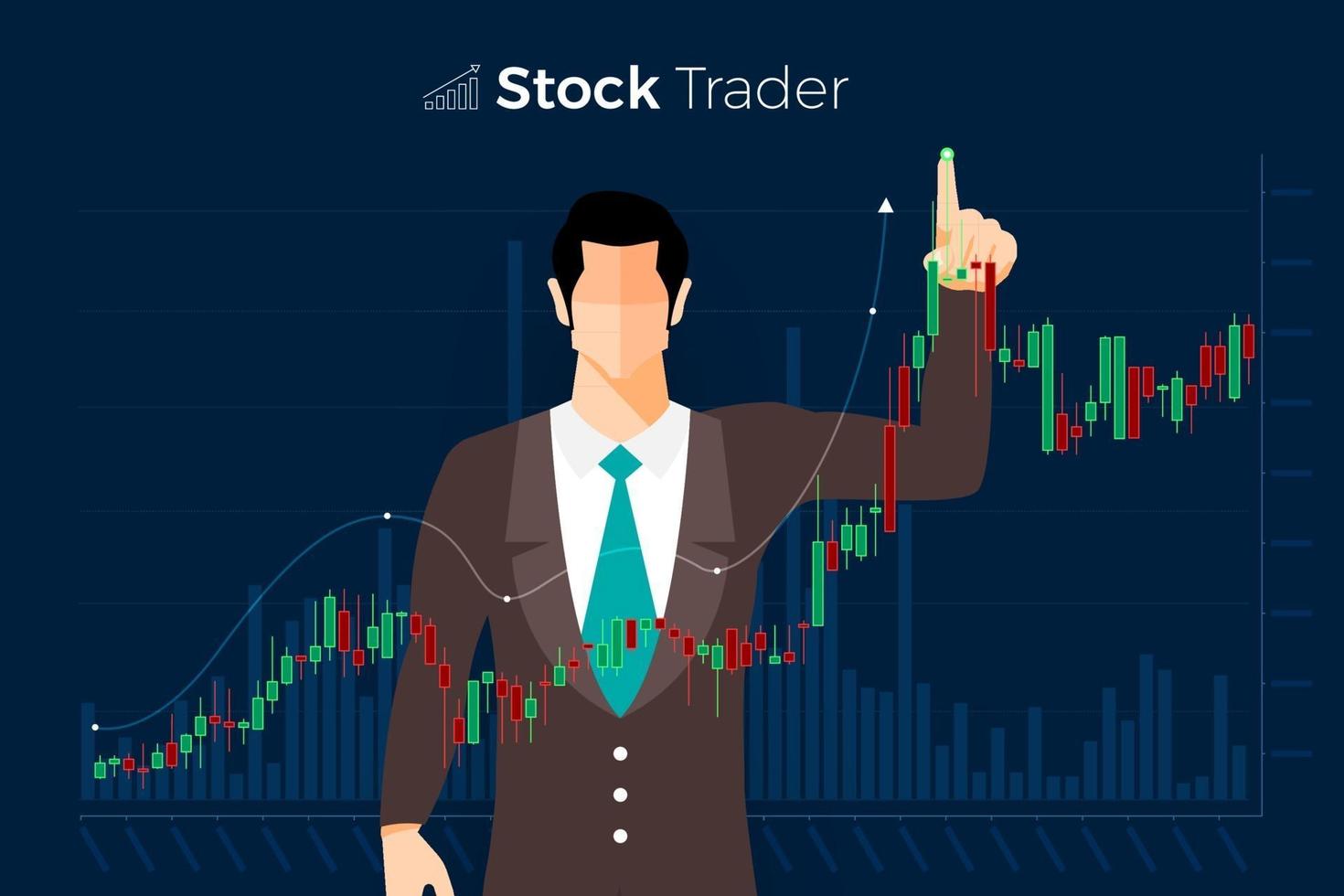 Stock trader exchange vector