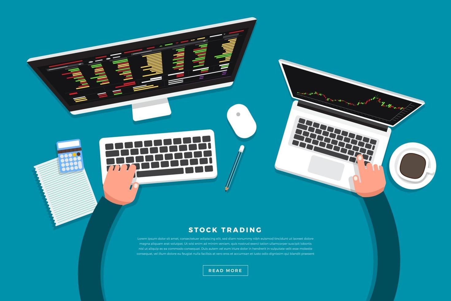 Stock trader exchange vector