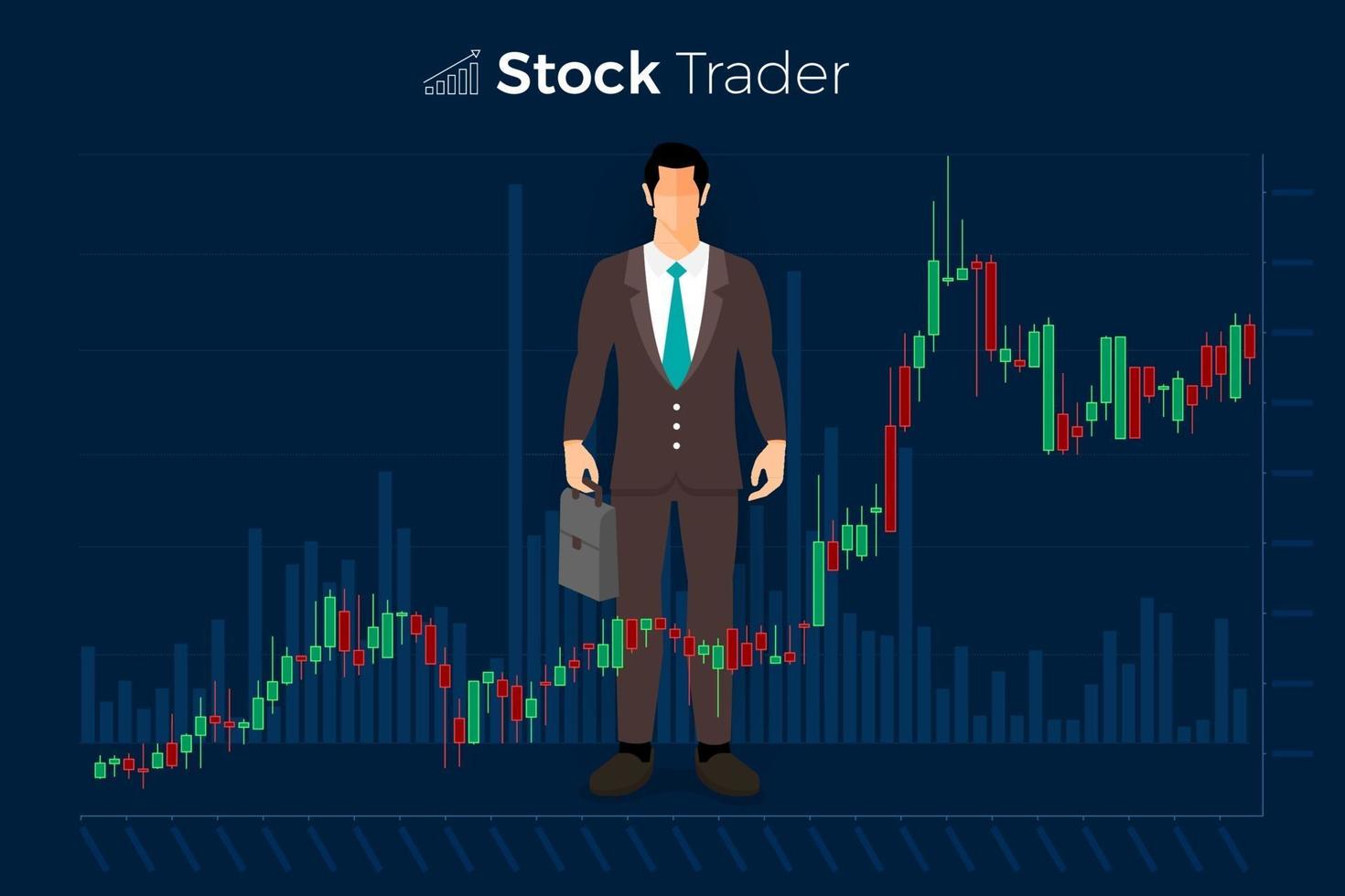 Stock trader exchange vector