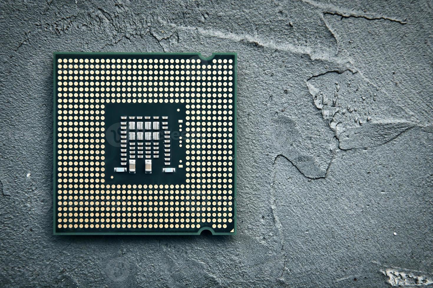 primer plano, de, cpu, chip, procesador de computadora foto