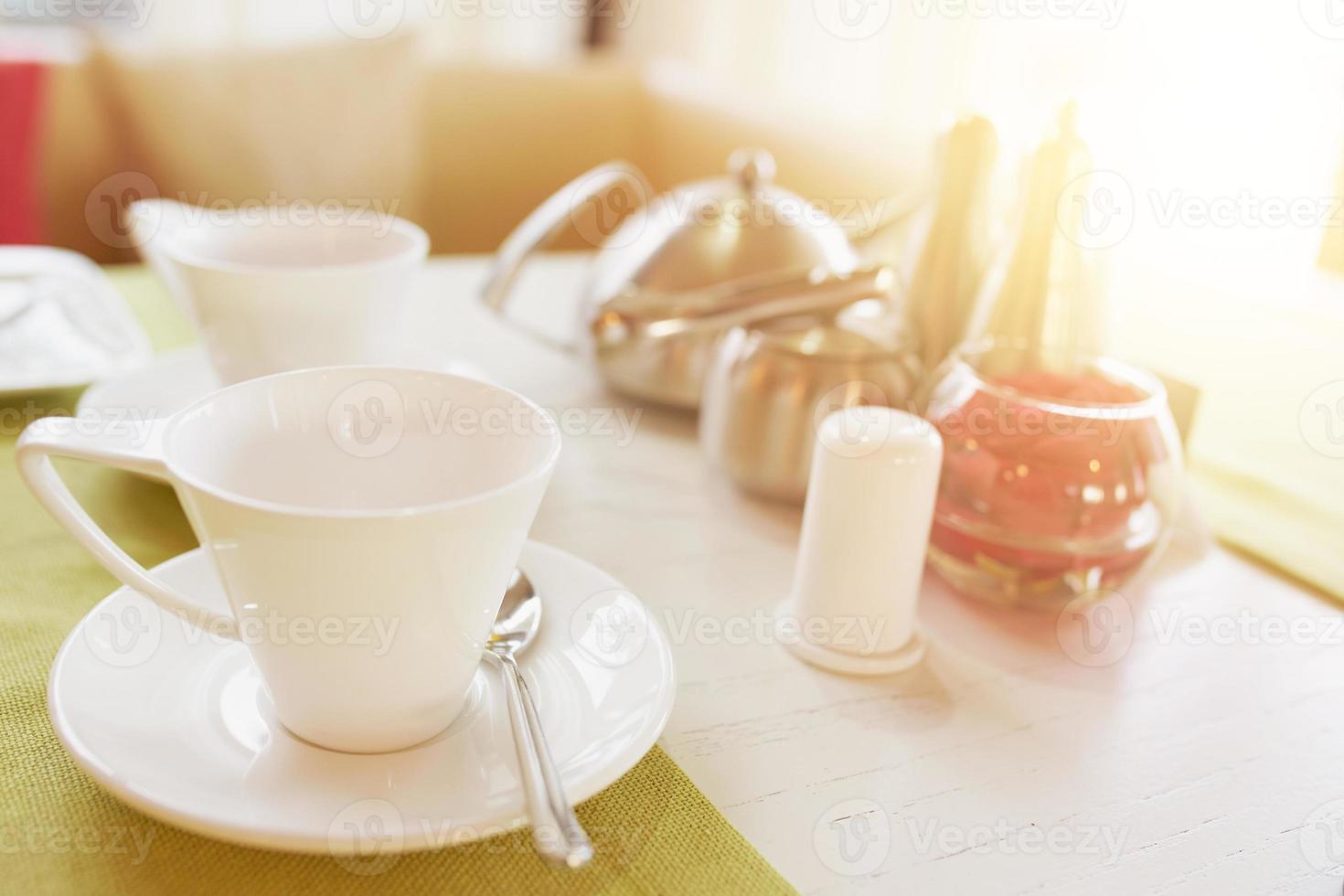 Breakfast or tea time in restaurant photo