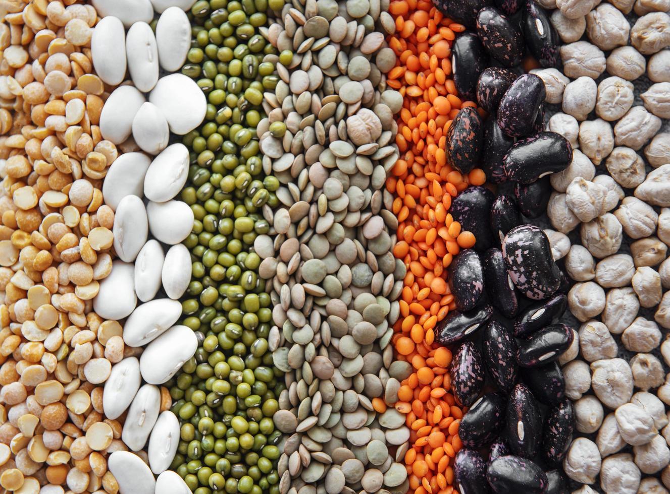 Food background with different legumes photo