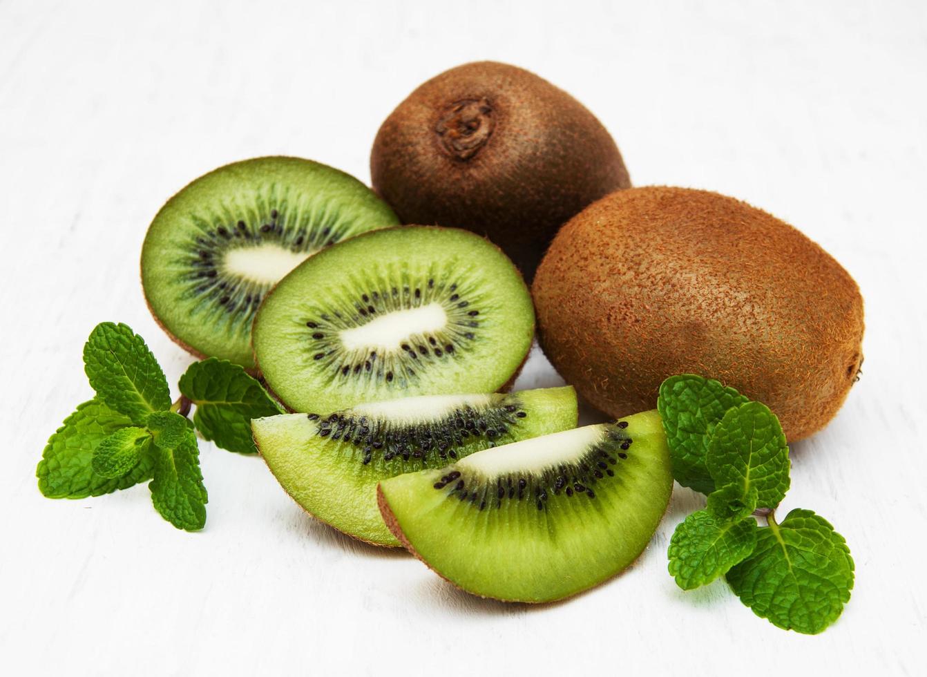 Kiwi fruit on a table photo