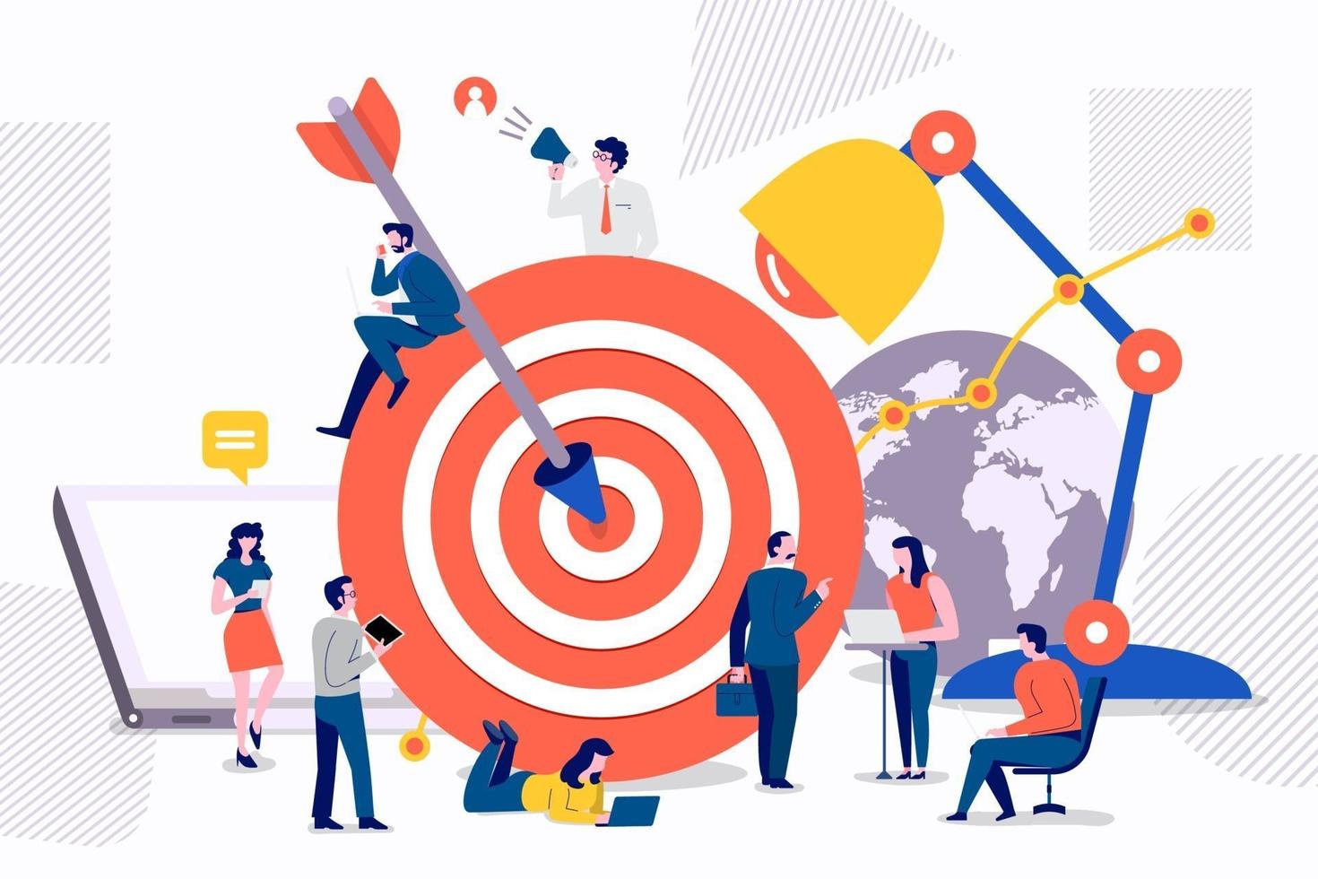 Teamwork target marketing vector