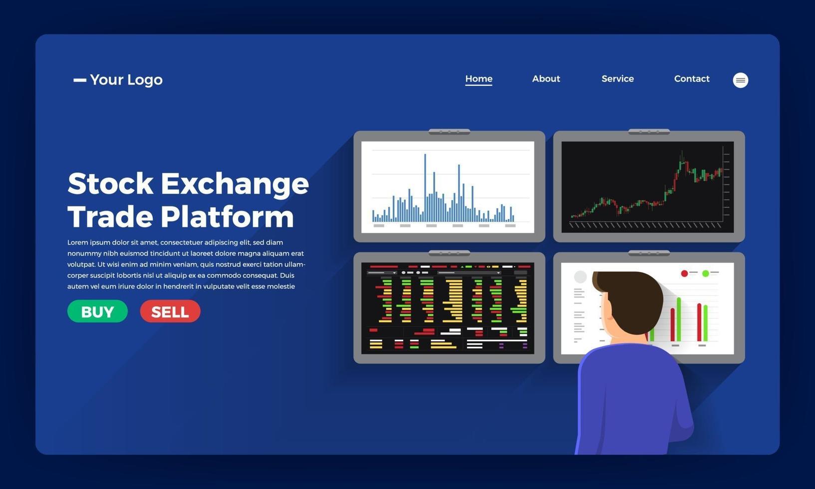 Stock trader exchange vector