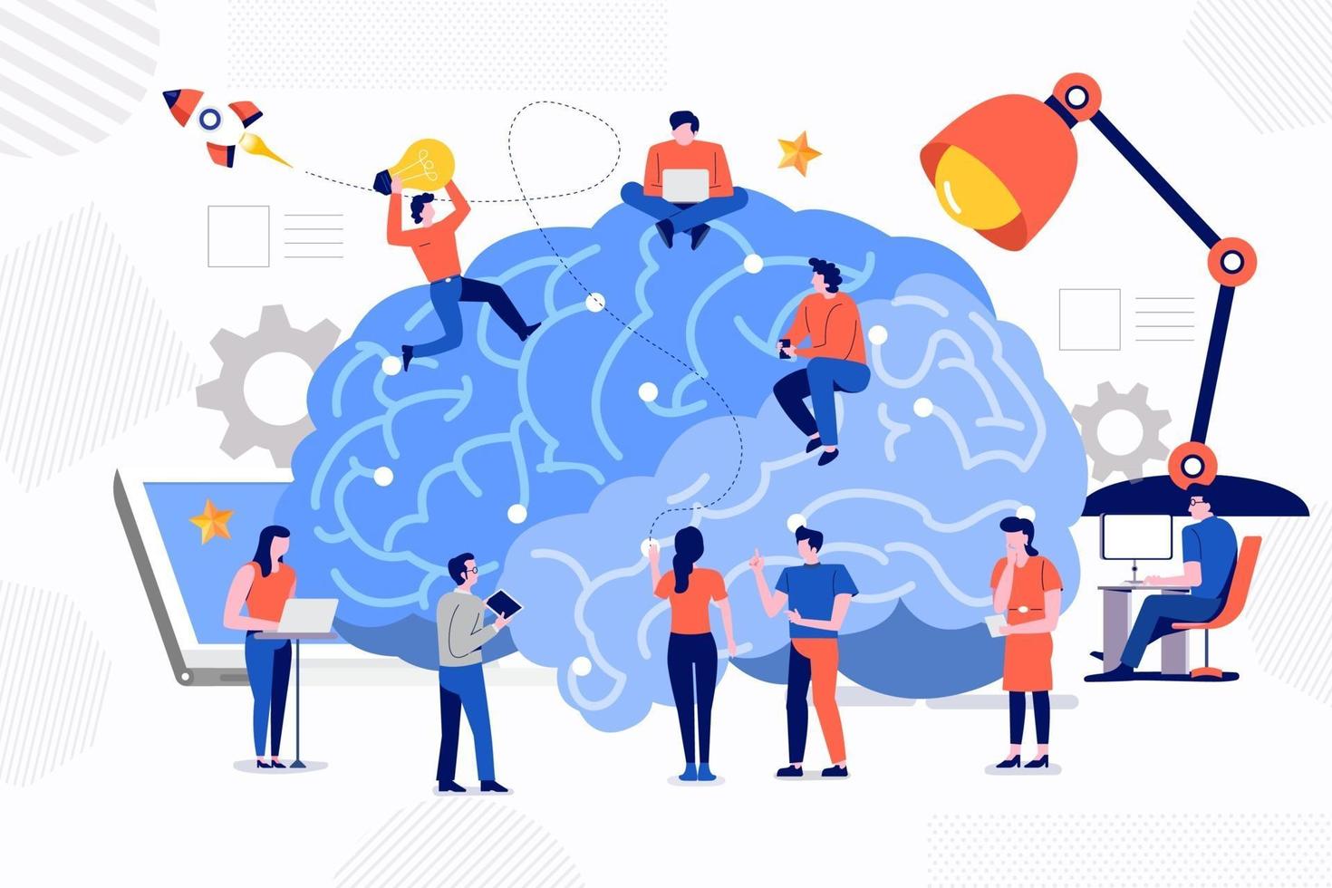 Teamwork develop robot vector