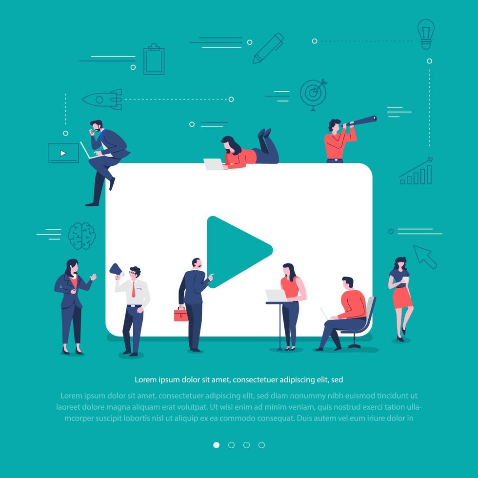 Social network teamwork vector