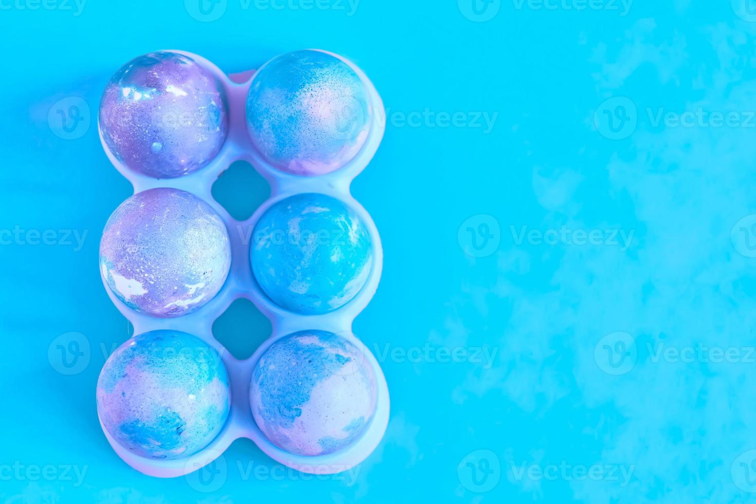 Easter eggs with space intergalactic pattern photo