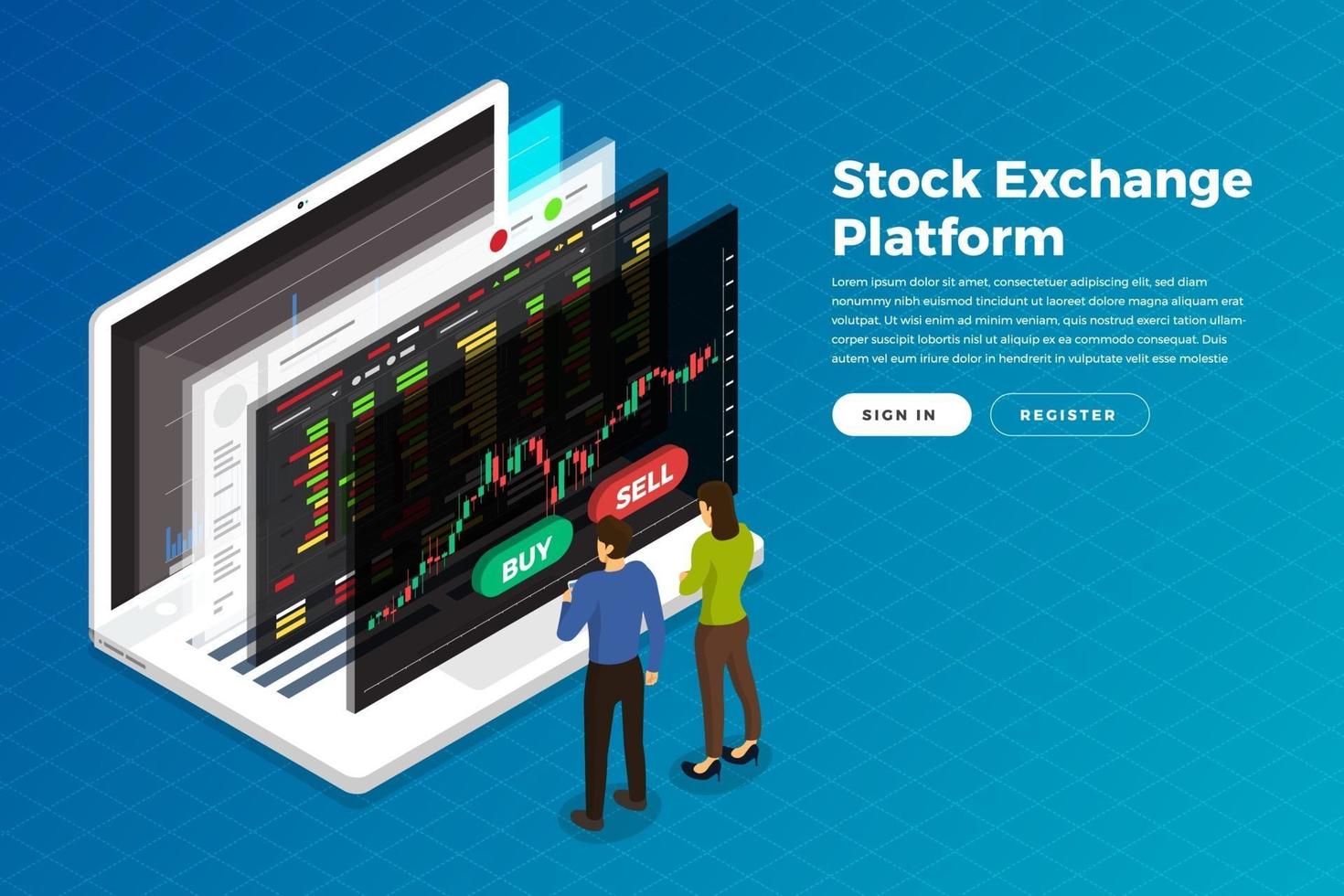 Stock trader exchange vector