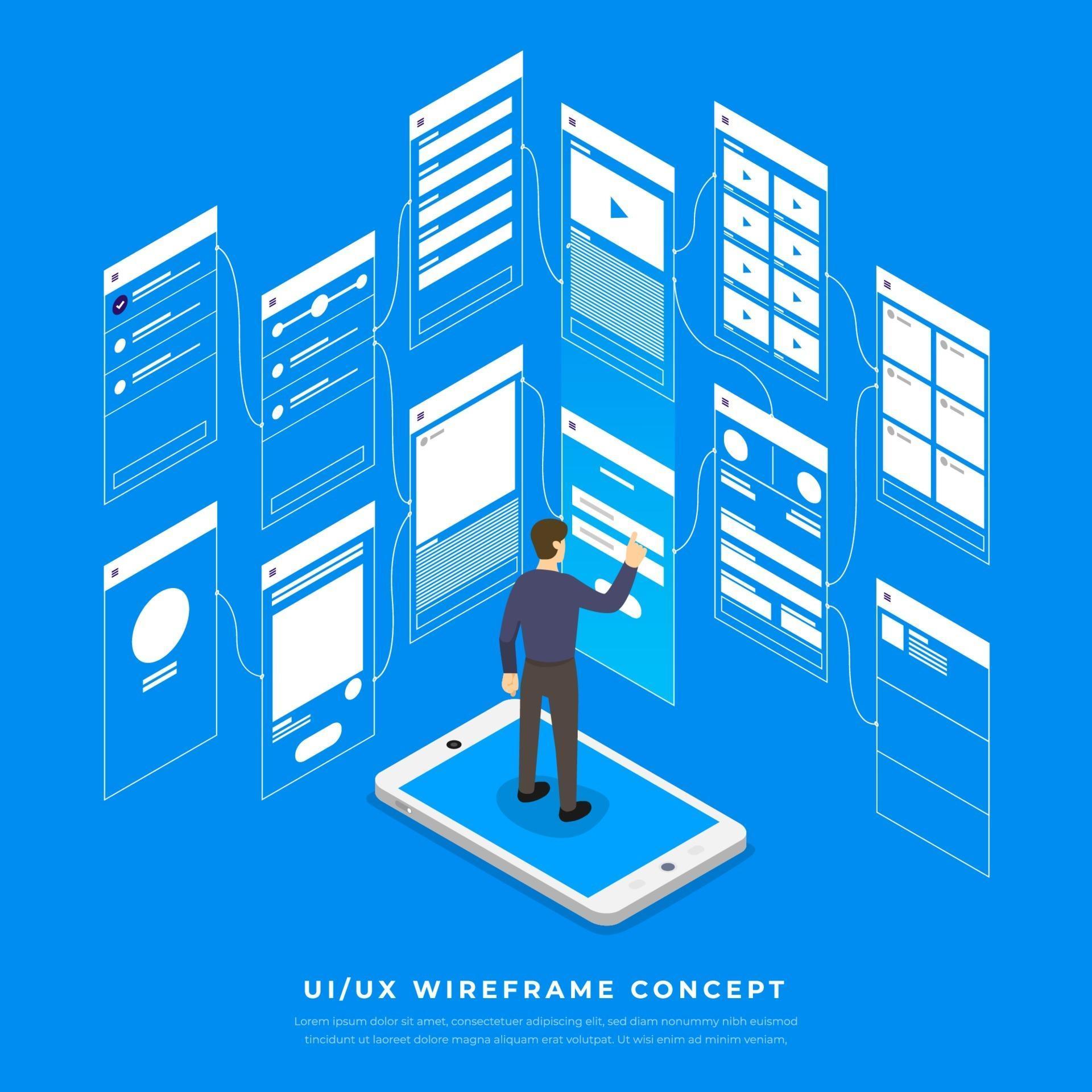 Download UX UI Flowchart. Mock-ups mobile application concept ...