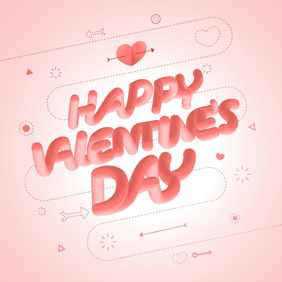 San Valentín concepto corazón y texto vector