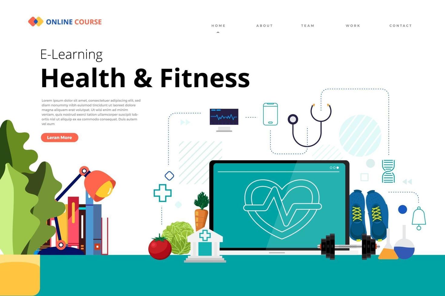 Online Course technology skill vector