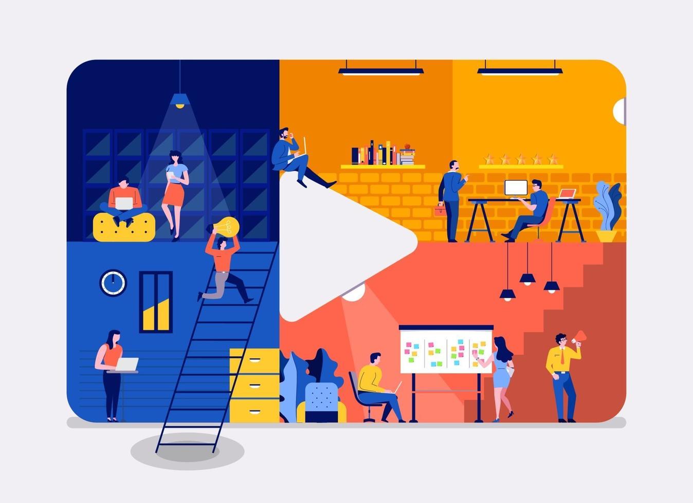 Workingspace creae video content vector
