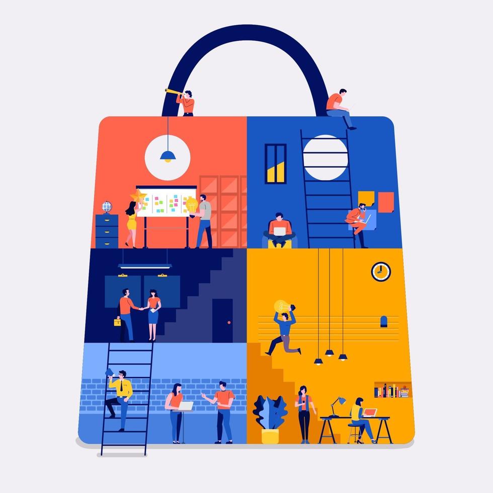 espacio de trabajo de compras online vector