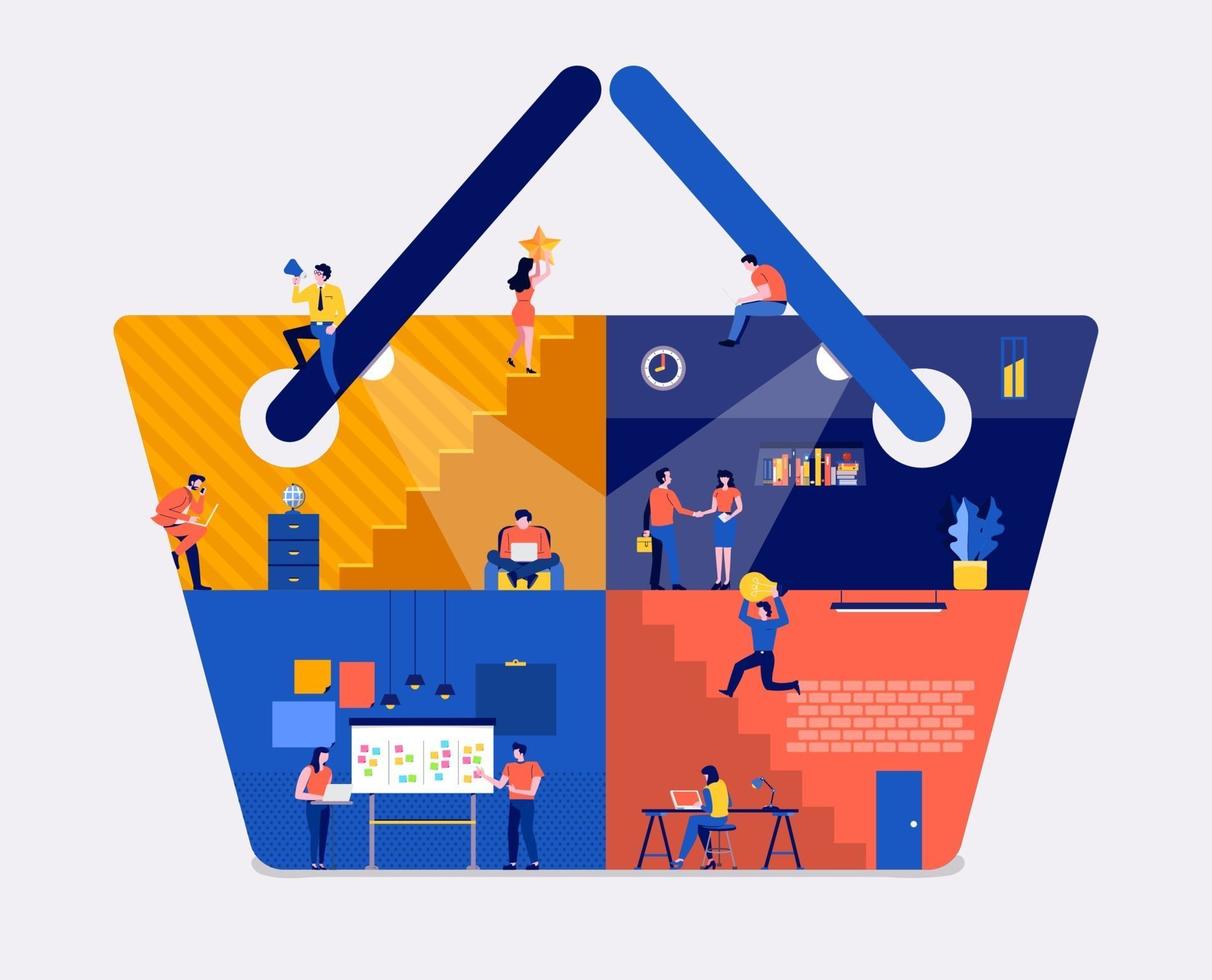 Working space online shopping vector