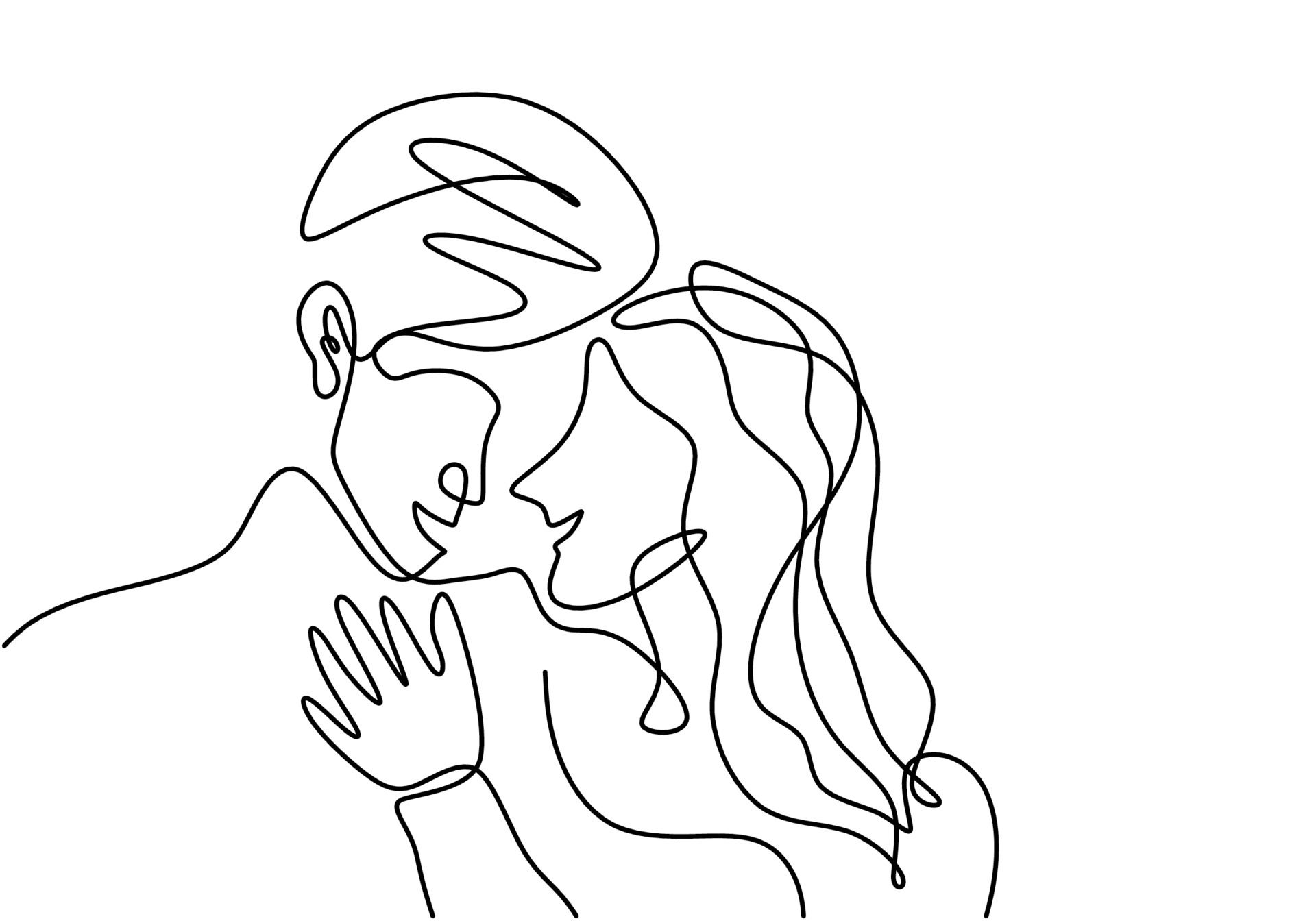 Download Cool Drawing Couple Embracing Wallpaper | Wallpapers.com