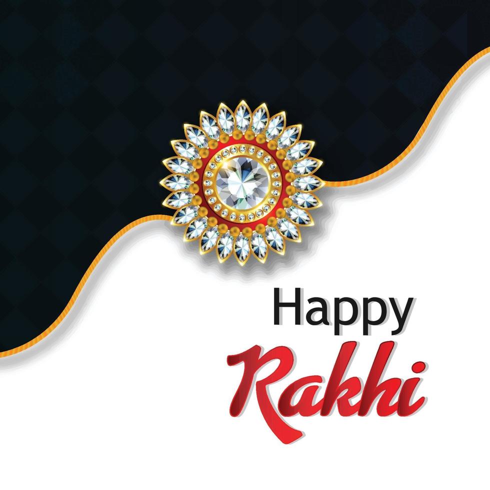 Happy raksha bandhan festival of brother and sister invitation greeting card vector