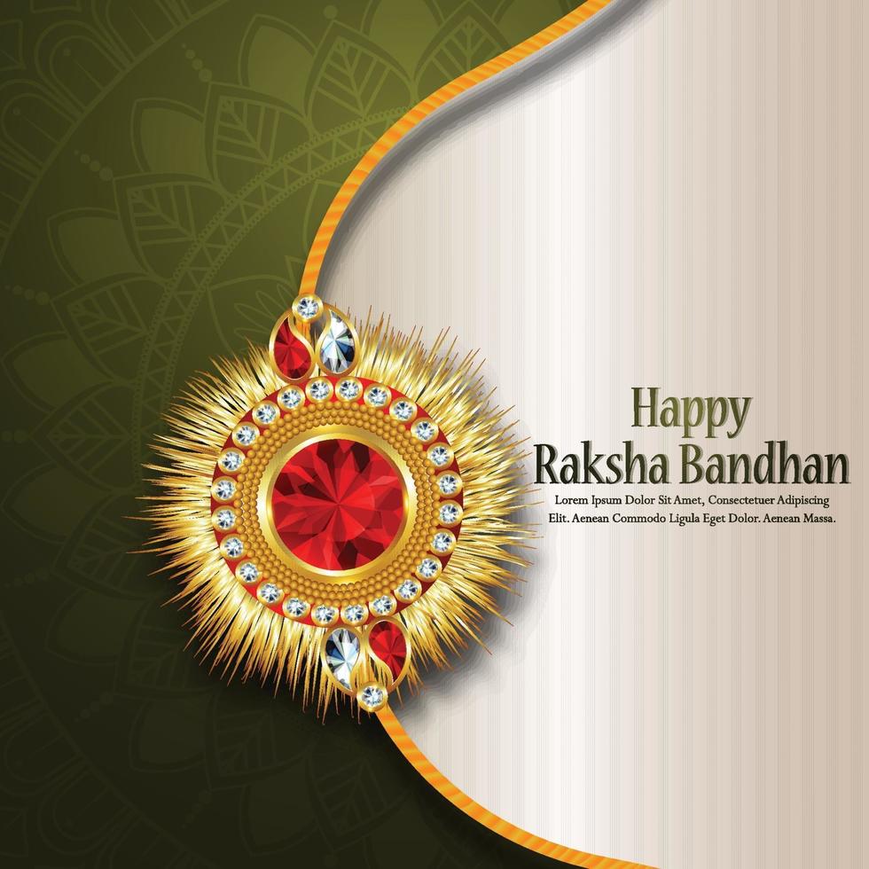 Happy raksha bandhan festival of brother and sister invitation greeting card vector