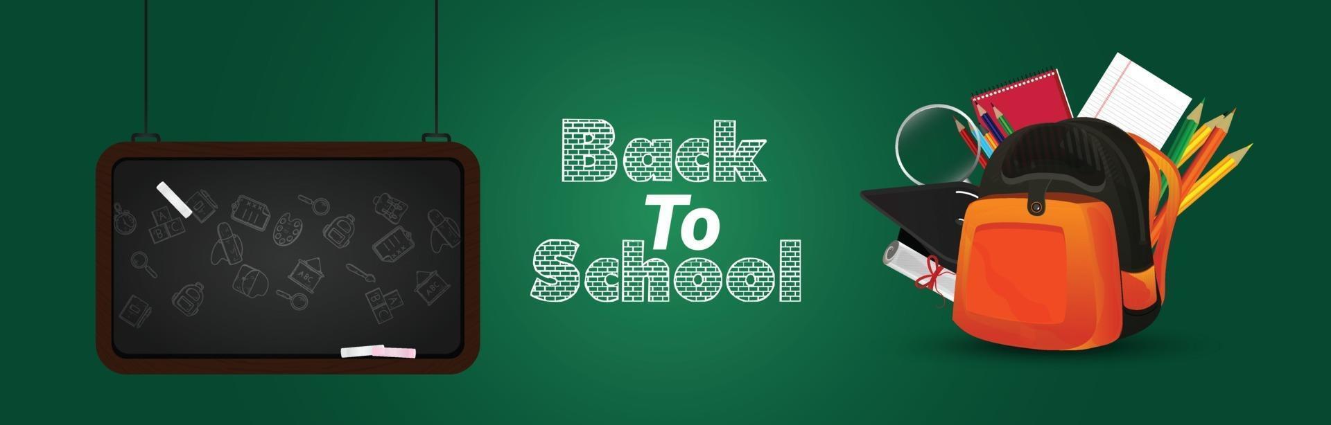 Back to school background with school elements vector