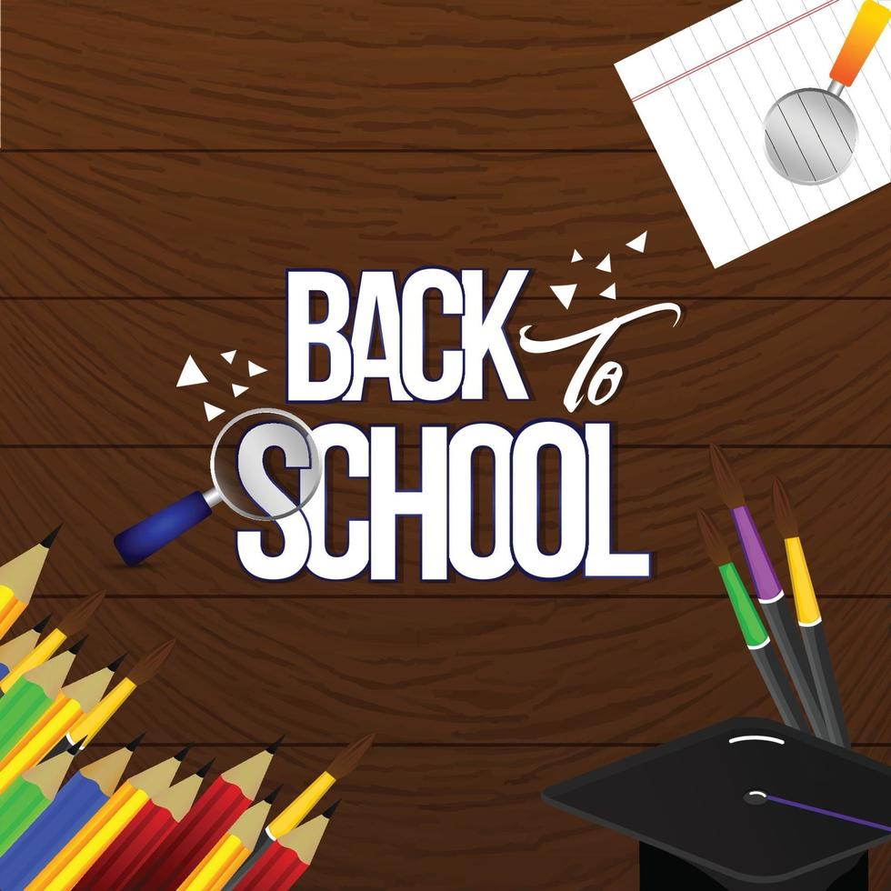 Wooden texture background for back to school card vector