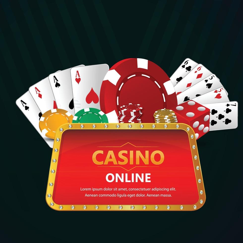 Casino vip luxury invitation card with casino chips and playing cards vector