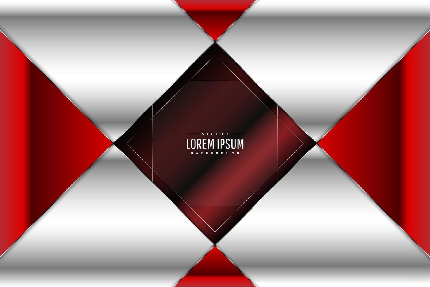 Luxury red background with silver glossy details vector