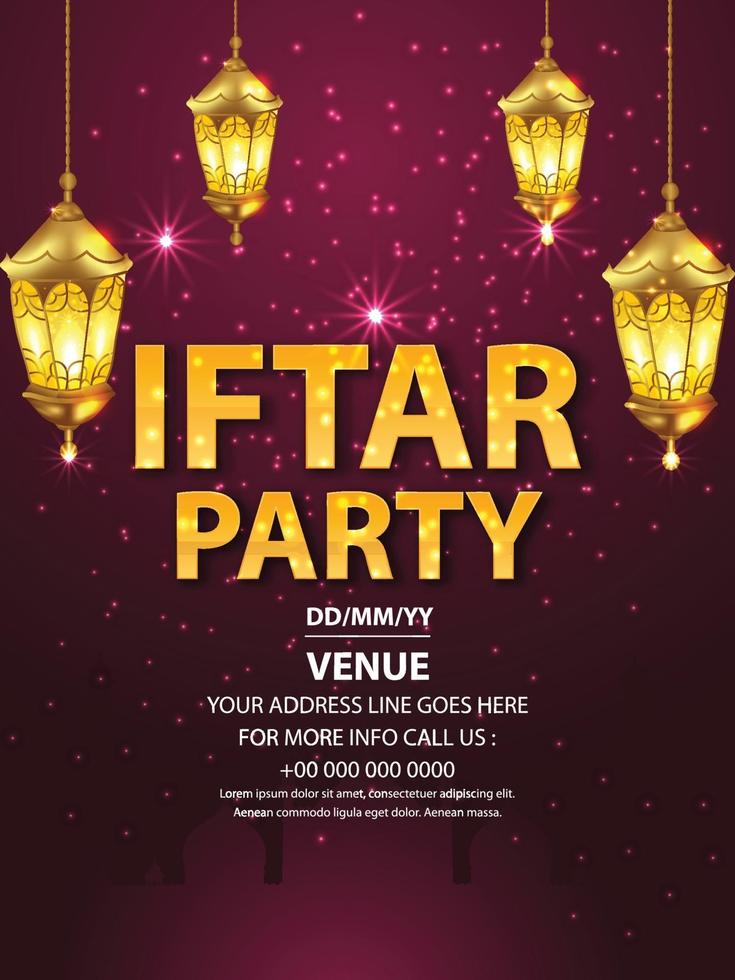 Iftar party flyer or poster vector