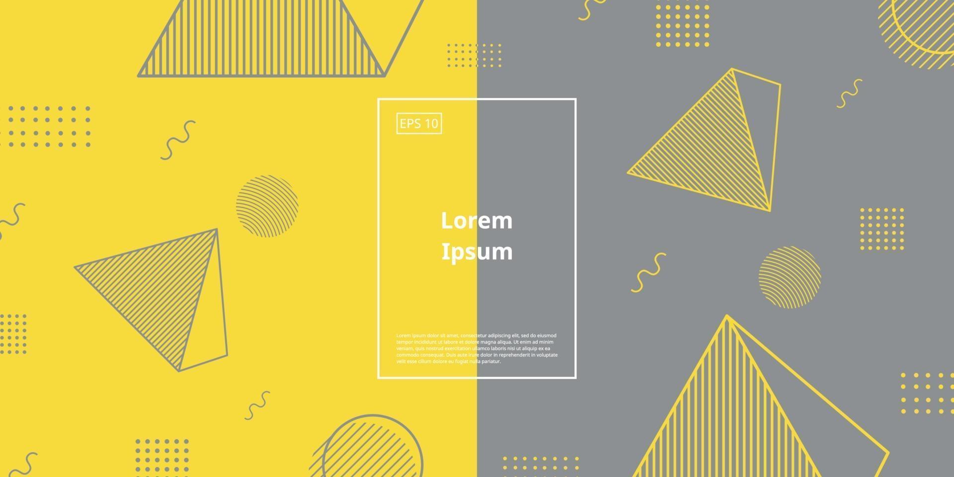 Fondo de moda con elemento geométrico con degradado de color amarillo y gris. vector